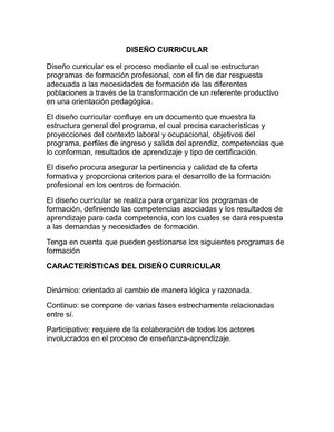 Diseño Curricular