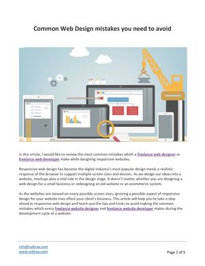 Common Web Design Mistakes to be avoided by every Freelance Web Designer
