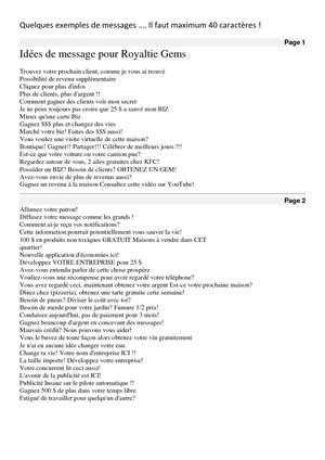 Exemples de messages Royaltie