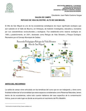 Salida Alto De San Miguel Juan Pablo Cardona Vargas