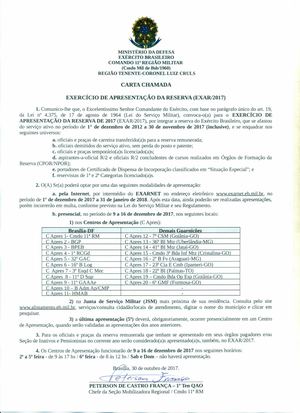 CARTA CHAMADA EXAR 2017