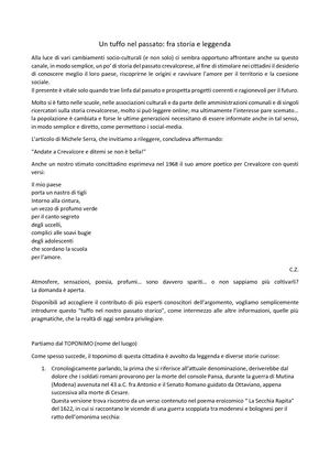 Un Tuffo Nel Passato