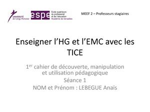 Anais Lebegue Séance 1 Tice