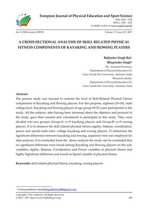 A CROSS-SECTIONAL ANALYSIS OF SKILL RELATED PHYSICAL FITNESS COMPONENTS OF KAYAKING AND ROWING PLAYERS