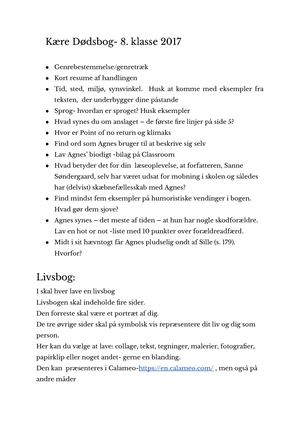 Kære Dødsbog 8 Google Docs