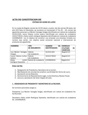 Acta De Constitucion