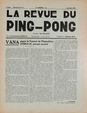 1937 11 2 LA REVUE DU PING PONG