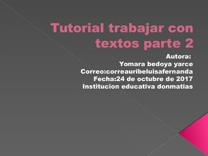 Tutorial Trabajar Con Textos Parte 2