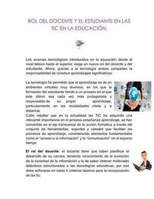 Calaméo - Rol Del Docente Y El Estudiante En Las Tic En La Educación Yohana
