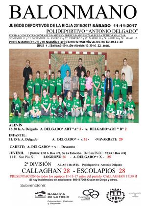 Jornada de Balonmano 11-11-2017