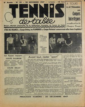 1947 11 29 TENNIS DE TABLE