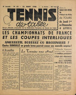1948 03 33 TENNIS DE TABLE