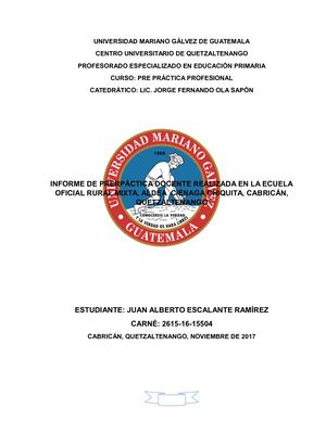 Informe De La Pre Prectica