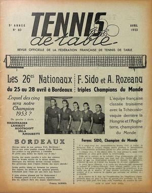 1953 04 83 TENNIS DE TABLE