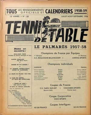 1958 07 08 09 130 TENNIS DE TABLE