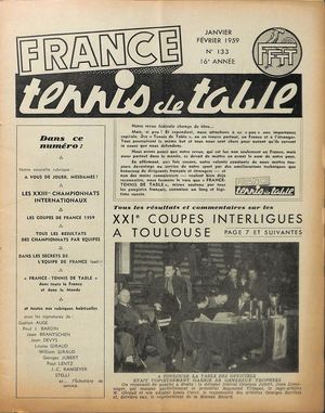 1959 01 02 133 FRANCE TENNIS DE TABLE