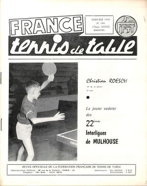 1960 01 140 FRANCE TENNIS DE TABLE