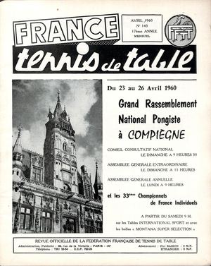 1960 04 143 FRANCE TENNIS DE TABLE