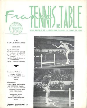 1963 06 179 FRANCE TENNIS DE TABLE