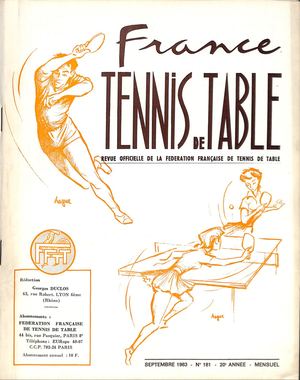 1963 09 181 FRANCE TENNIS DE TABLE