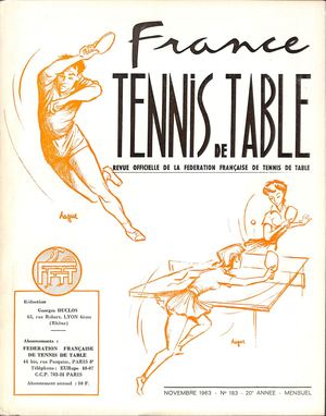 1963 11 183 FRANCE TENNIS DE TABLE