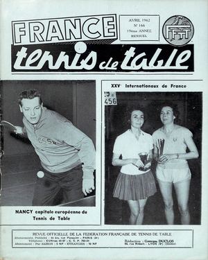 1962 04 166 FRANCE TENNIS DE TABLE