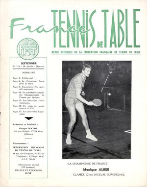 1962 09 170 FRANCE TENNIS DE TABLE