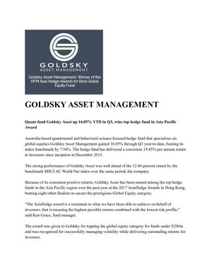 Goldsky Asset Award