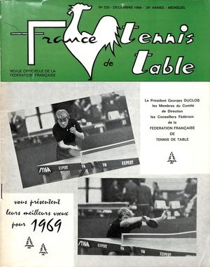 1968 12 233 FRANCE TENNIS DE TABLE