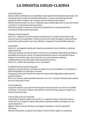Roma e La Dinastia Giulio Claudia