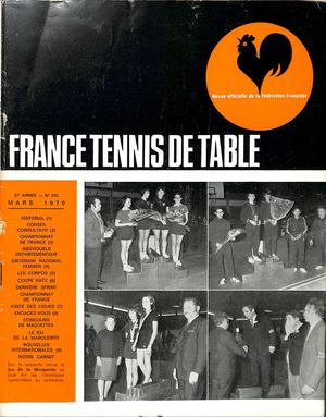 1970 03 245 FRANCE TENNIS DE TABLE