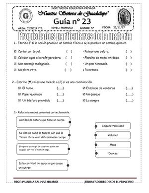 Propiedades Particulares De La Materia