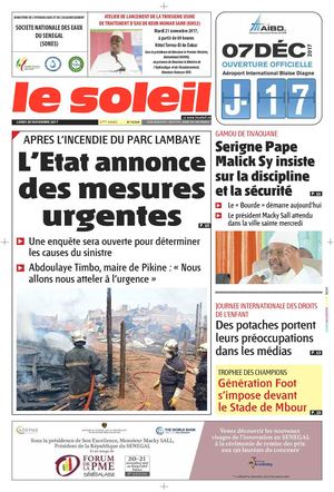 EDITION DU 20 NOVEMBRE 2017