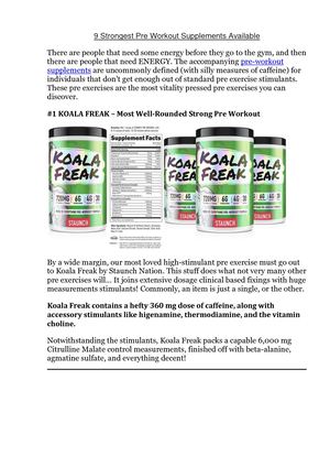 Strongest Preworkouts