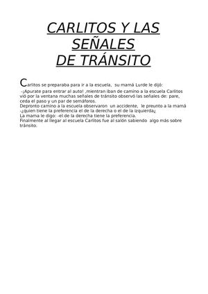 Carlitos Y Las Señales De Tránsito