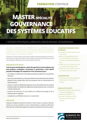 Master Gouvernance des systèmes éducatifs