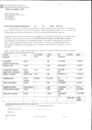 Activitats Complementaries 3r