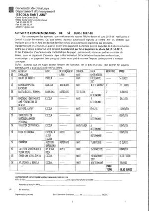 Activitats Complementaries 5è.