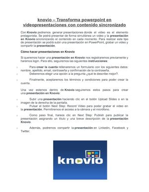 Investigación sobre Knovio