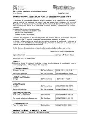 LLIBRES A LES FAMILIES 1 R