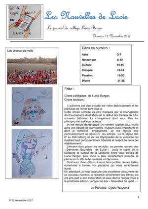 Les Nouvelles De Lucie 12 2017 2018