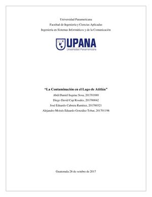 Contaminacion en el lago de Atitlan