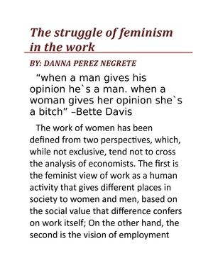 The Struggle Of Feminism In The Work (1)