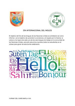 Día Internacional Del Ingles