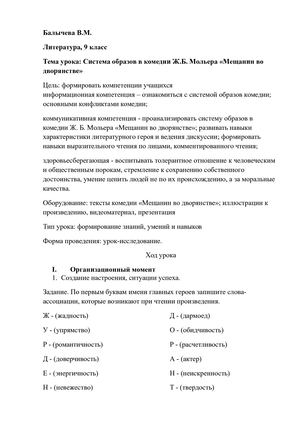 Урок литературы в 9 классе