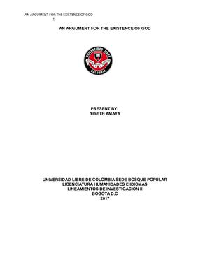 An Argument For The Existence Of God Essay