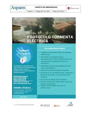 Protocolo Tormenta Electrica 2017