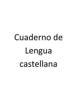 Cuaderno Apoyo de Lengua Castellana