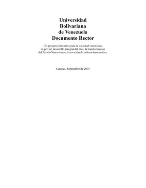 Documento Rector UBV