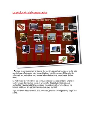 La Evolución Del Computador